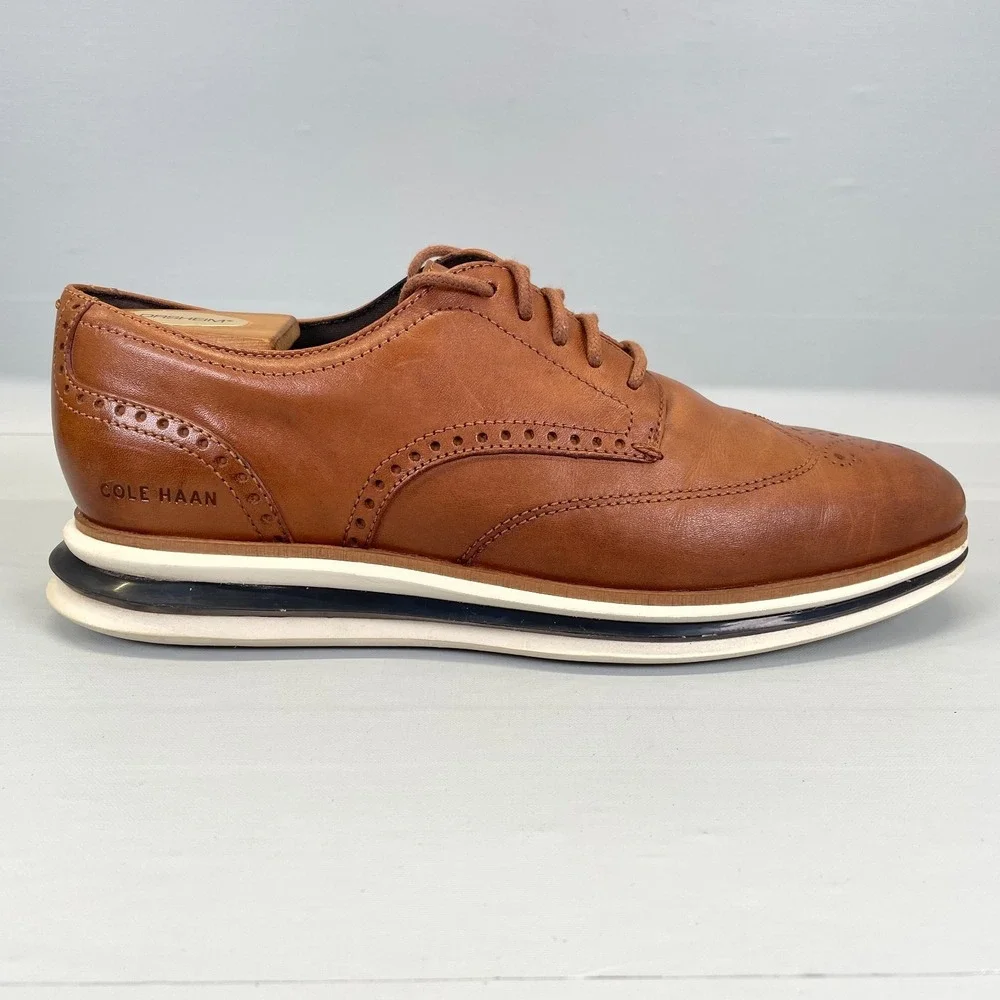 Cole Haan Energy One Wingtip Oxford Shoes Mens Size 8.5 M Brown Leather Lace Up